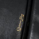 Christian Dior Trotter Canvas Clutch Bag Leather Black Gold Auth 152263-13