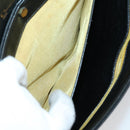 Christian Dior Trotter Canvas Clutch Bag Leather Black Gold Auth 152263-17