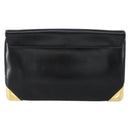 Christian Dior Trotter Canvas Clutch Bag Leather Black Gold Auth 152263-3