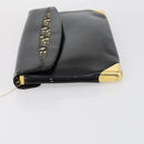 Christian Dior Trotter Canvas Clutch Bag Leather Black Gold Auth 152263-5