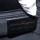 Salvatore Ferragamo Gancini Shoulder Bag Leather Black Gold Auth 152264-12
