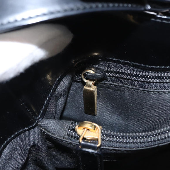 Salvatore Ferragamo Gancini Shoulder Bag Leather Black Gold Auth 152264