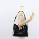 Salvatore Ferragamo Gancini Shoulder Bag Leather Black Gold Auth 152264-24