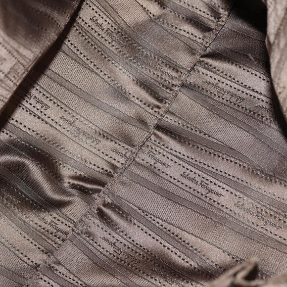 Salvatore Ferragamo Shoulder Bag Leather Beige Gold Auth 152265