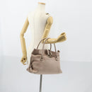 Salvatore Ferragamo Shoulder Bag Leather Beige Gold Auth 152265-23