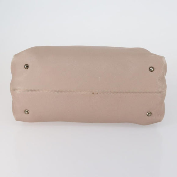 Salvatore Ferragamo Shoulder Bag Leather Beige Gold Auth 152265