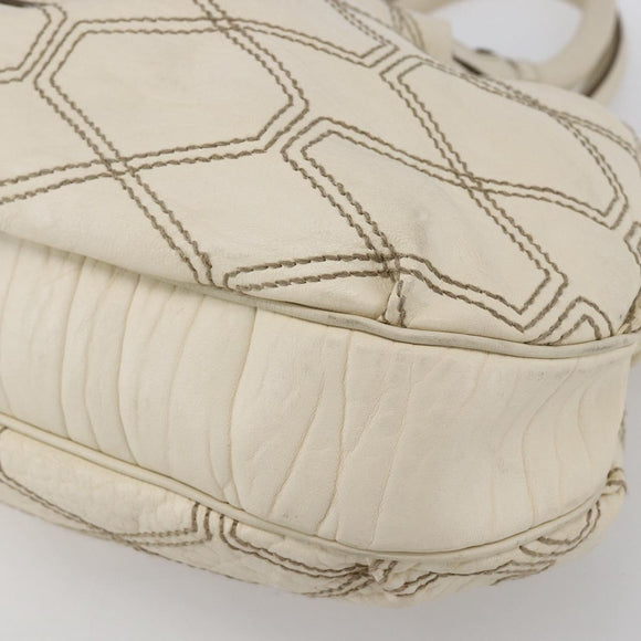 Salvatore Ferragamo Tote Bag Leather White Auth 152267