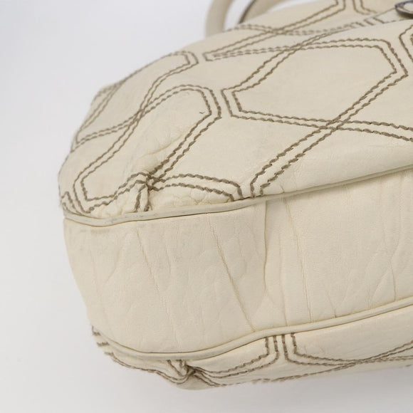 Salvatore Ferragamo Tote Bag Leather White Auth 152267