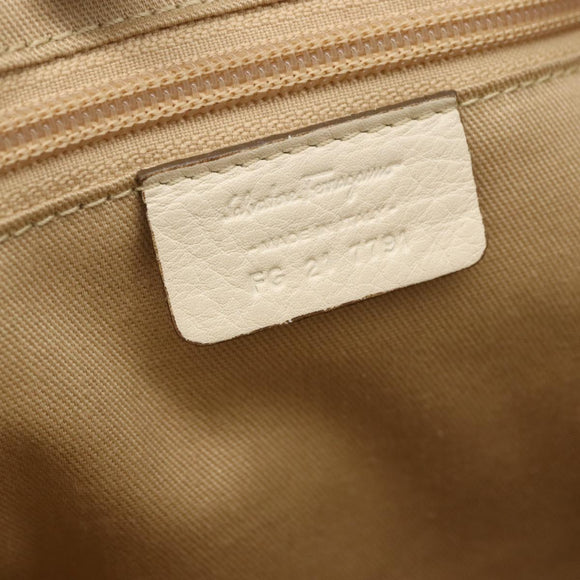 Salvatore Ferragamo Tote Bag Leather White Auth 152267