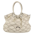Salvatore Ferragamo Tote Bag Leather White Auth 152267-2