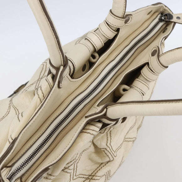 Salvatore Ferragamo Tote Bag Leather White Auth 152267