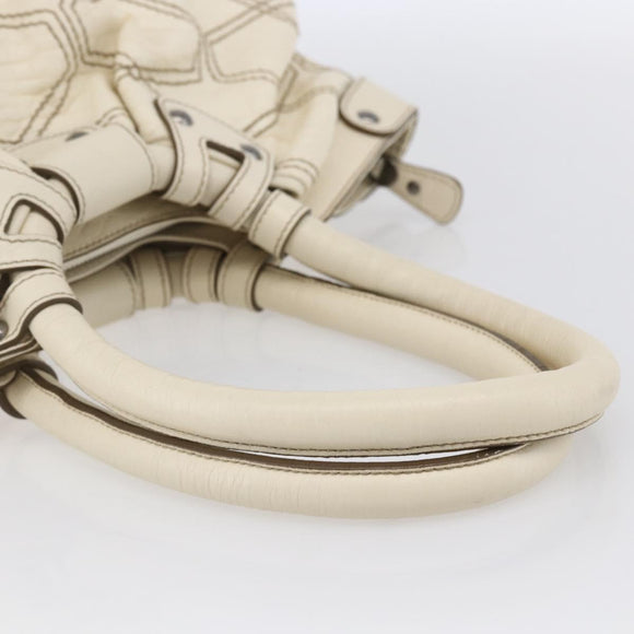 Salvatore Ferragamo Tote Bag Leather White Auth 152267