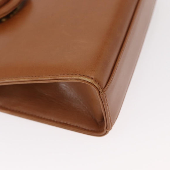 TIFFANY&Co. Chain Shoulder Bag Leather Brown Gold Auth 152268