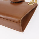 TIFFANY&Co. Chain Shoulder Bag Leather Brown Gold Auth 152268-14
