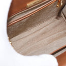 TIFFANY&Co. Chain Shoulder Bag Leather Brown Gold Auth 152268-11