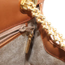 TIFFANY&Co. Chain Shoulder Bag Leather Brown Gold Auth 152268-20