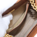 TIFFANY&Co. Chain Shoulder Bag Leather Brown Gold Auth 152268-12