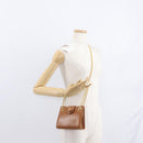 TIFFANY&Co. Chain Shoulder Bag Leather Brown Gold Auth 152268-21