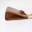 TIFFANY&Co. Chain Shoulder Bag Leather Brown Gold Auth 152268-3