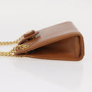 TIFFANY&Co. Chain Shoulder Bag Leather Brown Gold Auth 152268-4
