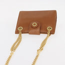 TIFFANY&Co. Chain Shoulder Bag Leather Brown Gold Auth 152268-6