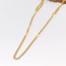 TIFFANY&Co. Chain Shoulder Bag Leather Brown Gold Auth 152268-7