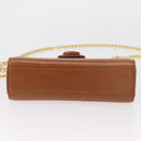 TIFFANY&Co. Chain Shoulder Bag Leather Brown Gold Auth 152268-5