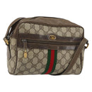 GUCCI GG Supreme Web Sherry Line Bag PVC Beige Gold 56 02 004 Auth 152274-1