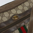GUCCI GG Supreme Web Sherry Line Bag PVC Beige Gold 56 02 004 Auth 152274-14