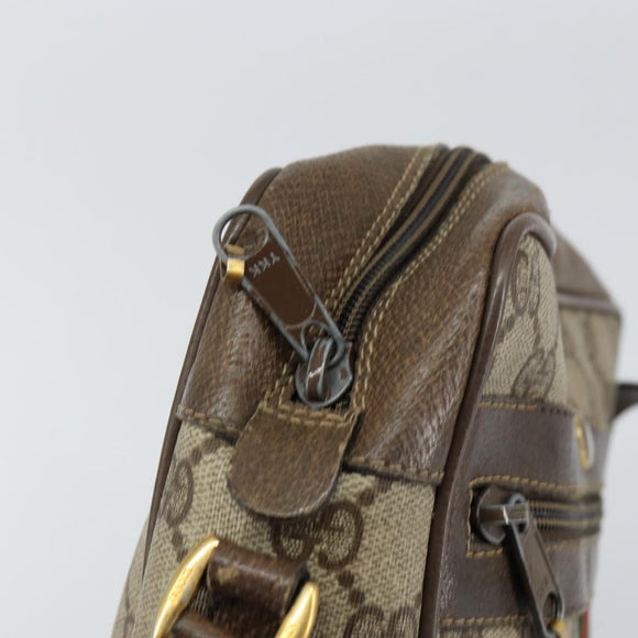 GUCCI GG Supreme Web Sherry Line Bag PVC Beige Gold 56 02 004 Auth 152274