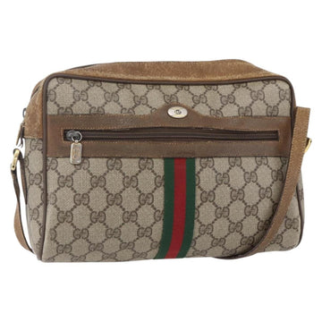 GUCCI GG Supreme Web Sherry Line Bag PVC Beige Gold 98 02 005 Auth 152275