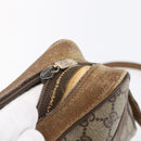 GUCCI GG Supreme Web Sherry Line Bag PVC Beige Gold 98 02 005 Auth 152275-16