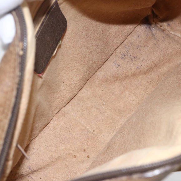 GUCCI GG Supreme Web Sherry Line Bag PVC Beige Gold 98 02 005 Auth 152275