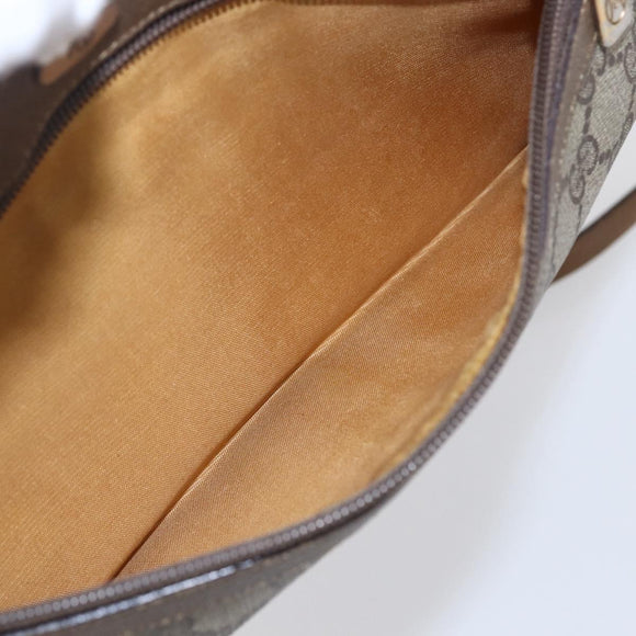 GUCCI GG Supreme Web Sherry Line Bag PVC Beige Gold 98 02 005 Auth 152275