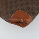 CELINE Macadam Canvas Hand Bag PVC Leather Brown Gold Auth 152276-14