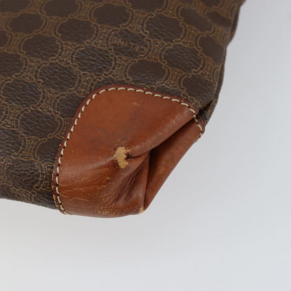 CELINE Macadam Canvas Hand Bag PVC Leather Brown Gold Auth 152276