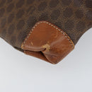 CELINE Macadam Canvas Hand Bag PVC Leather Brown Gold Auth 152276-16