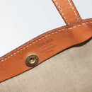CELINE Macadam Canvas Hand Bag PVC Leather Brown Gold Auth 152276-12