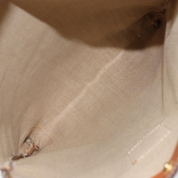 CELINE Macadam Canvas Hand Bag PVC Leather Brown Gold Auth 152276