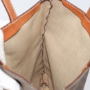 CELINE Macadam Canvas Hand Bag PVC Leather Brown Gold Auth 152276-18