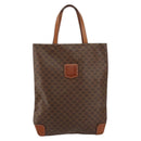 CELINE Macadam Canvas Hand Bag PVC Leather Brown Gold Auth 152276-13