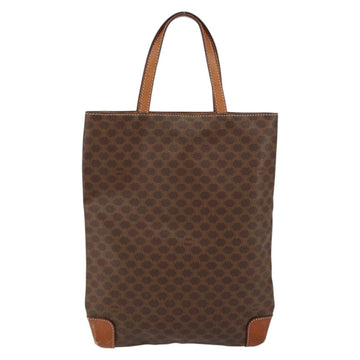 CELINE Macadam Canvas Hand Bag PVC Leather Brown Gold Auth 152276 - 0