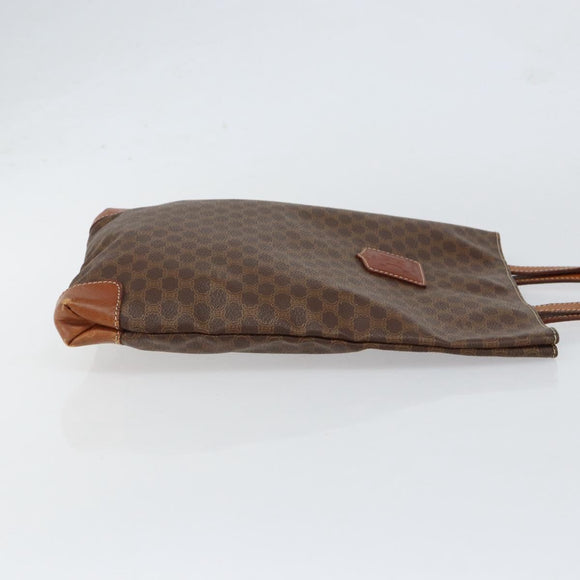 CELINE Macadam Canvas Hand Bag PVC Leather Brown Gold Auth 152276