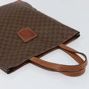 CELINE Macadam Canvas Hand Bag PVC Leather Brown Gold Auth 152276-6