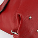 Salvatore Ferragamo Gancini Hand Bag Leather 2way Red Silver Auth 152277-13