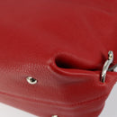 Salvatore Ferragamo Gancini Hand Bag Leather 2way Red Silver Auth 152277-14