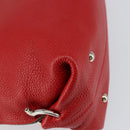 Salvatore Ferragamo Gancini Hand Bag Leather 2way Red Silver Auth 152277-15