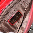 Salvatore Ferragamo Gancini Hand Bag Leather 2way Red Silver Auth 152277-18