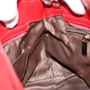 Salvatore Ferragamo Gancini Hand Bag Leather 2way Red Silver Auth 152277-21