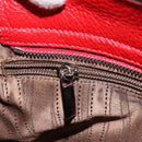 Salvatore Ferragamo Gancini Hand Bag Leather 2way Red Silver Auth 152277-22